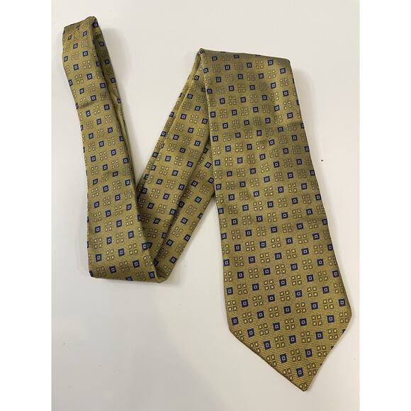 Firenze 100% Seta Silk Made in Italy Neck Tie Gold - Picture 2 of 4